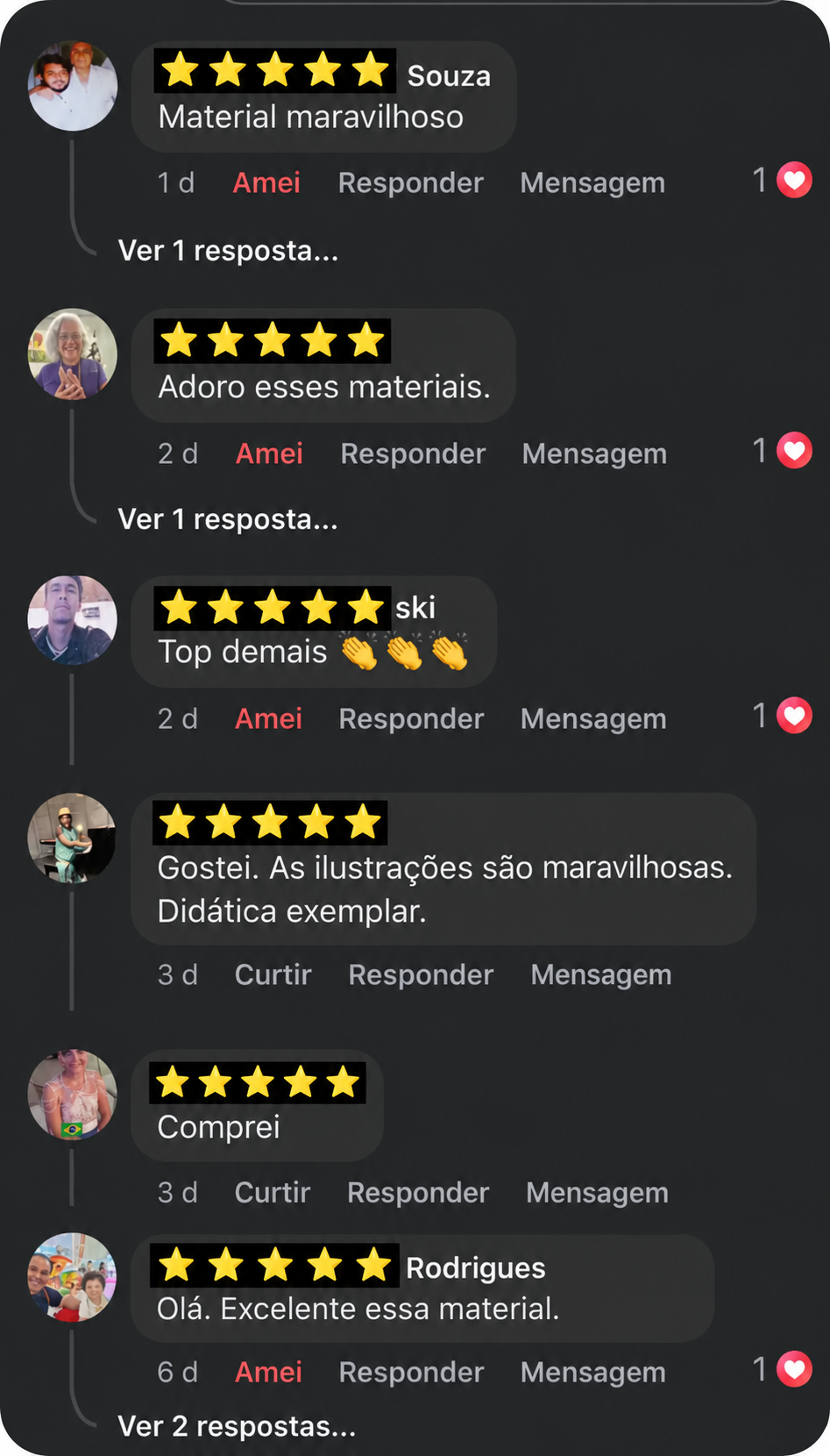 Depoimento de cliente no WhatsApp