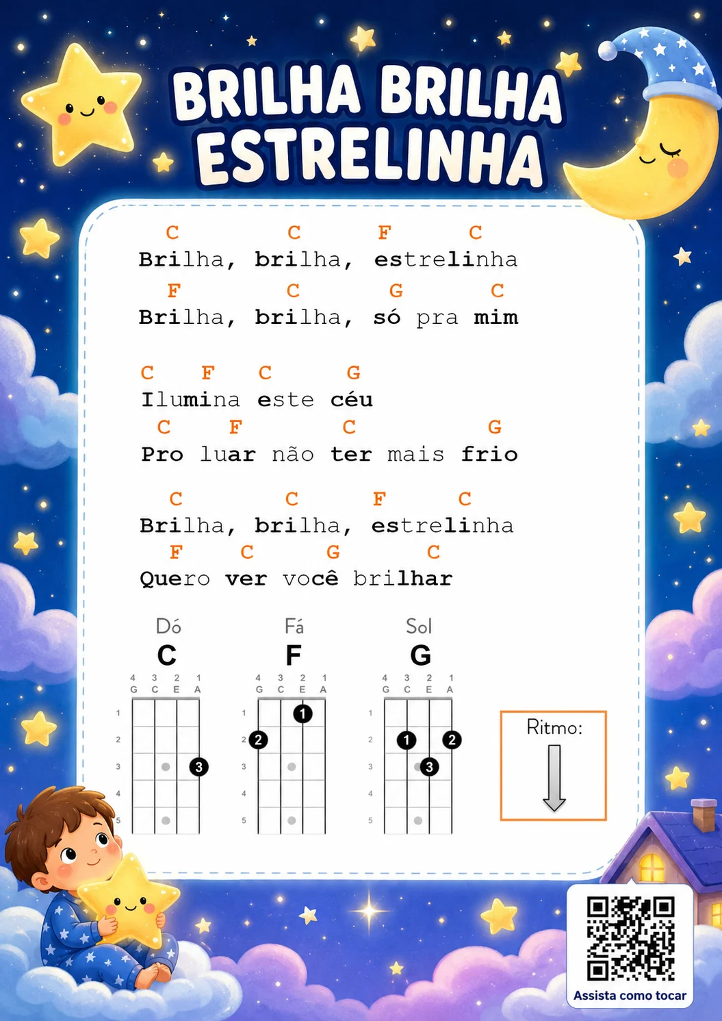 Página do material, cantiga em cifra